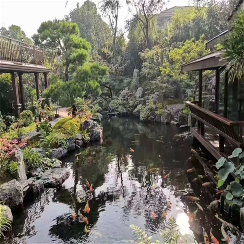 江苏庭院小型鱼池假山图片