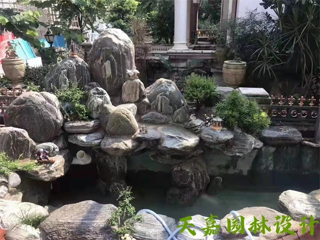江苏庭院鱼池假山图解